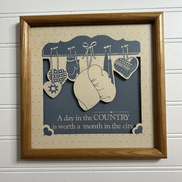 Country Cottage Framed Art “A Day In The Country Is Worth A Month In The City” - Picture 6 of 6